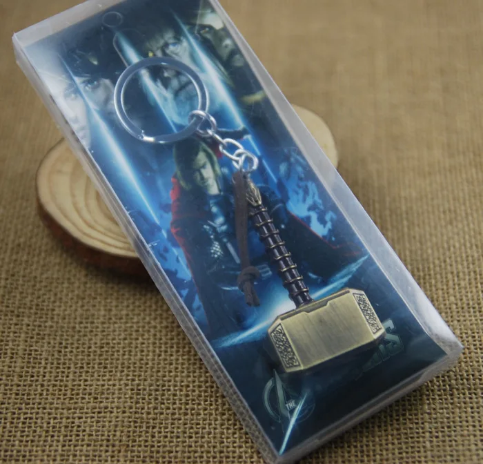 Металлический фильм Marvel ТОР оружие Тор молоток брелок кольцо кожаный канат для