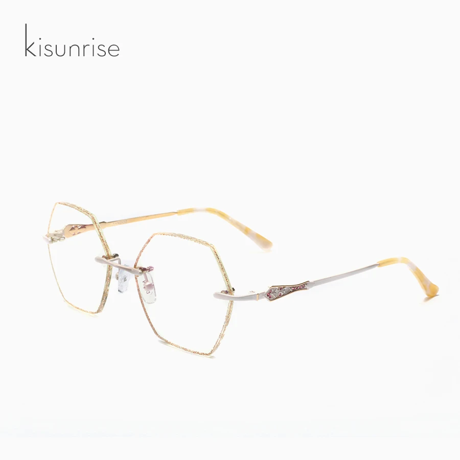 KISUNRISE очки без оправы по рецепту Брендовые женские оптические для близорукости