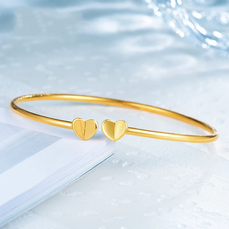 HMSS 24K браслет из чистого золота Настоящее серебро 999 Одноцветный золотой