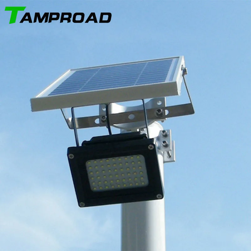 TAMPROAD Waterproof Outdoor Solar Floodlight 54 LED Spotlight Focused Flag Light with Hardware for Poles Wall Driveway | Лампы и