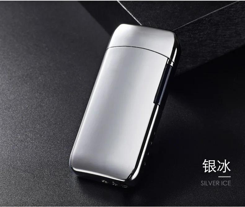 Windproof Creative Touch Induction Electric Quantity Display USB Double Arc Plasma Lighter Electronic Cigarette Cigar Lighters