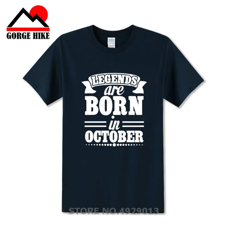 Legends Are Born in October мужские летние футболки Рок н ролл Топы органический хлопок 3D