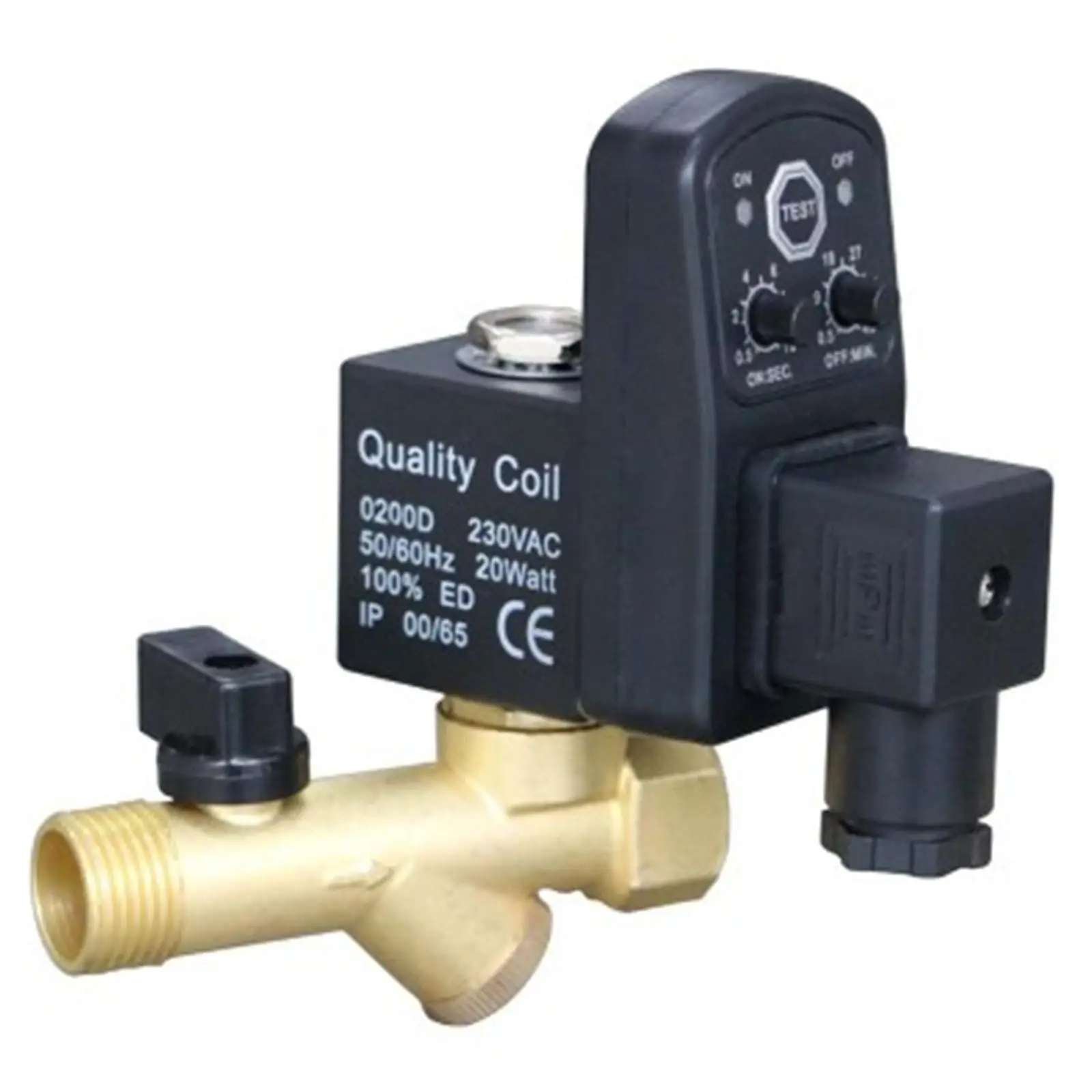 

110/220/380VAC 24VDC 1/2" BSP Brass/Plastic Auto Drain Timer Valve Air Compressor UniBody Type 0.1-1.6MPa IP65