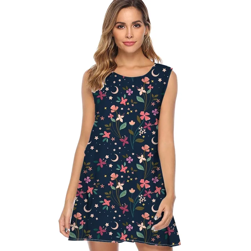 

Koala's Hat Sleeveless Boho Beach Dress Women animal Print Mini Summer Dress 2018 New A line Casual Chiffon Dresses Vestidos