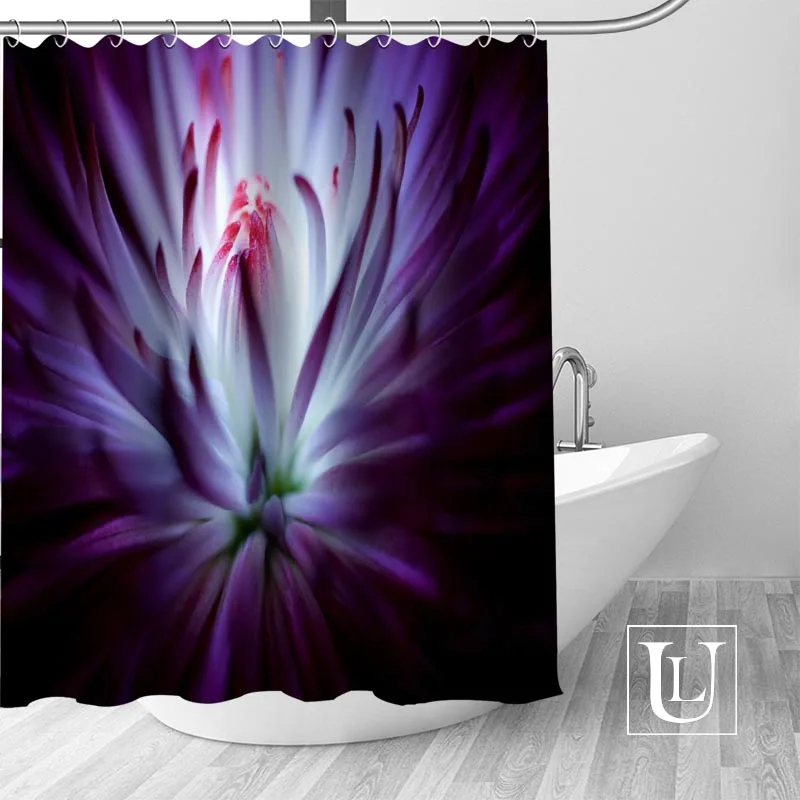 

Custom flower Curtain Fabric Modern Shower Curtain bathroom beautiful Curtains Bath decor Polyester Cloth Waterproof
