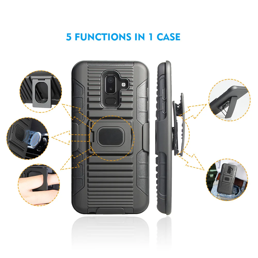 Чехол для Samsung Galaxy J8 2018 J810F J810G J810Y/On8 Heavy Duty Armor Case подставка с магнитным кольцом
