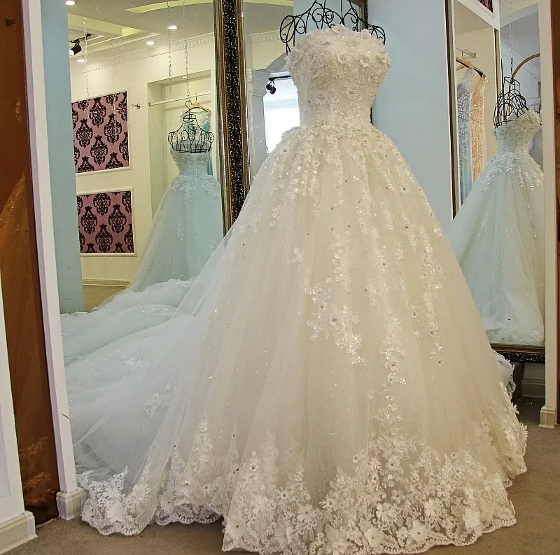 LS69650 2018 vintage свадебное платье бальное без бретелек кружево аппликация кружева