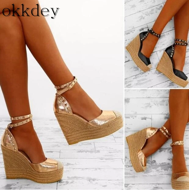 Zapatos de mujer/Новые модные пикантные туфли хит продаж женские босоножки на танкетке с