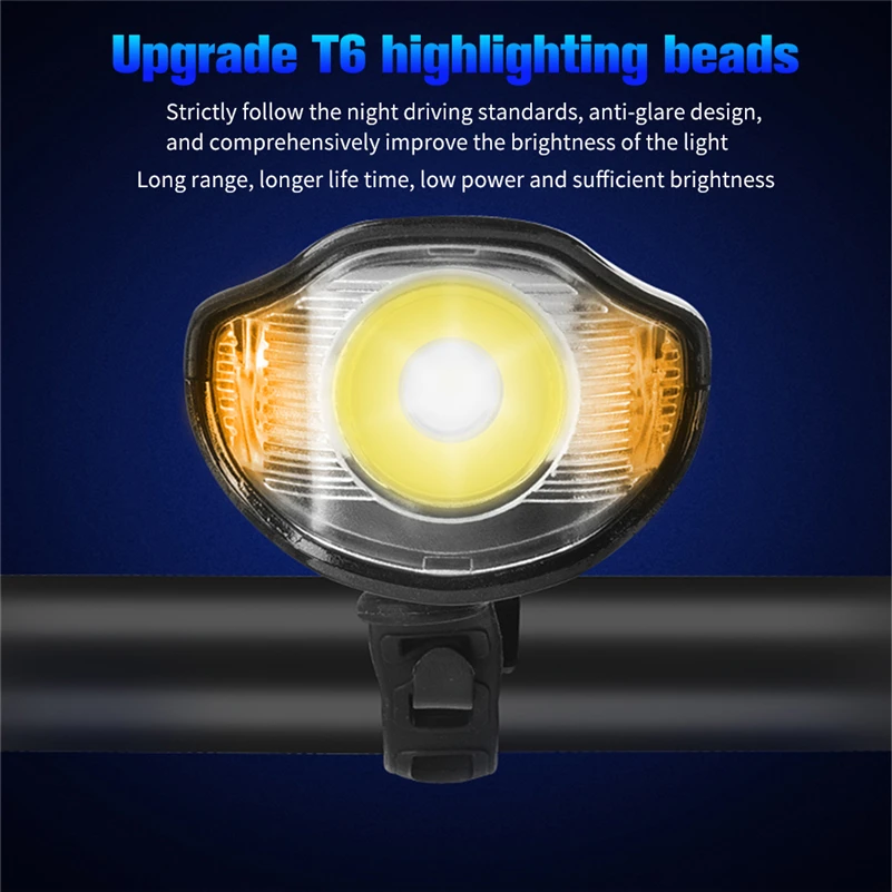 Waterproof Bicycle Light USB Rechargeable Bike Front Flashlight with Computer LCD Speedometer Cycling Head Horn | Спорт и