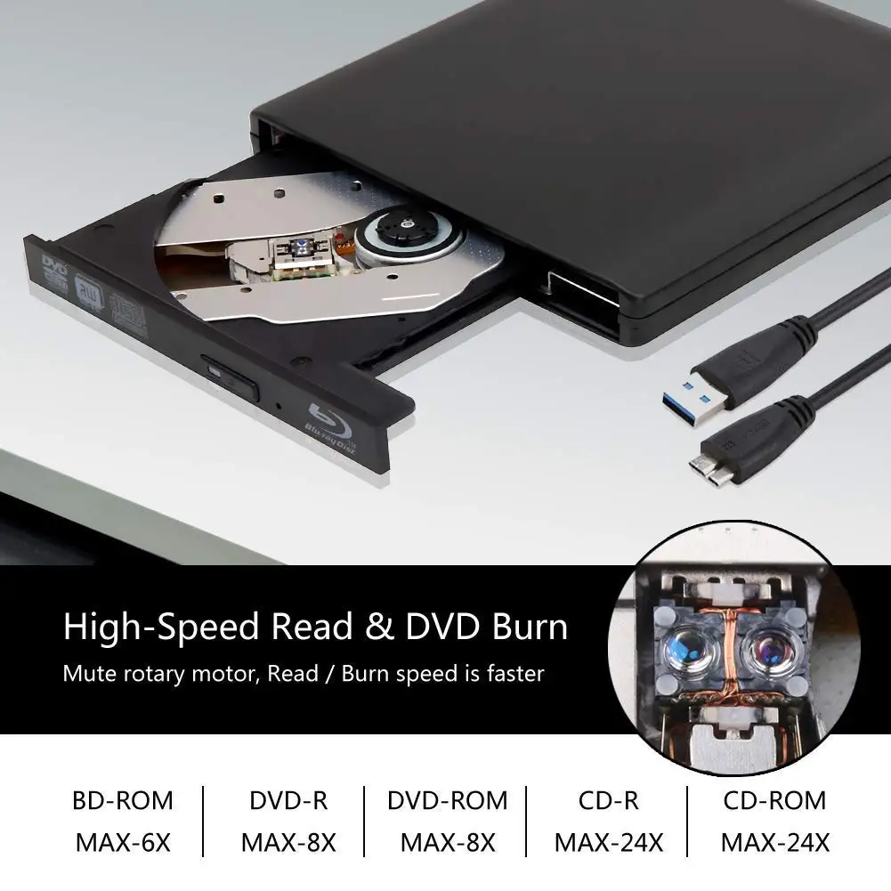 Blu Ray USB 3 0 внешний DVD CD Привод портативный CD/DVD RW писатель плеер для ноутбука