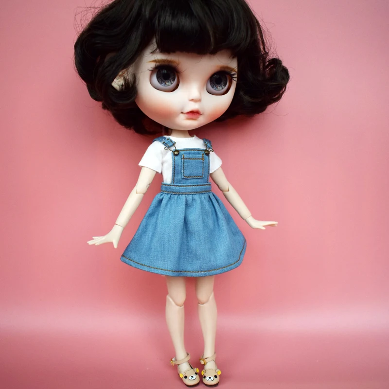 1 шт. милый розовый/джинсовый синий наряд для куклы Blyth 1/6 Licca аксессуары одежды Azone