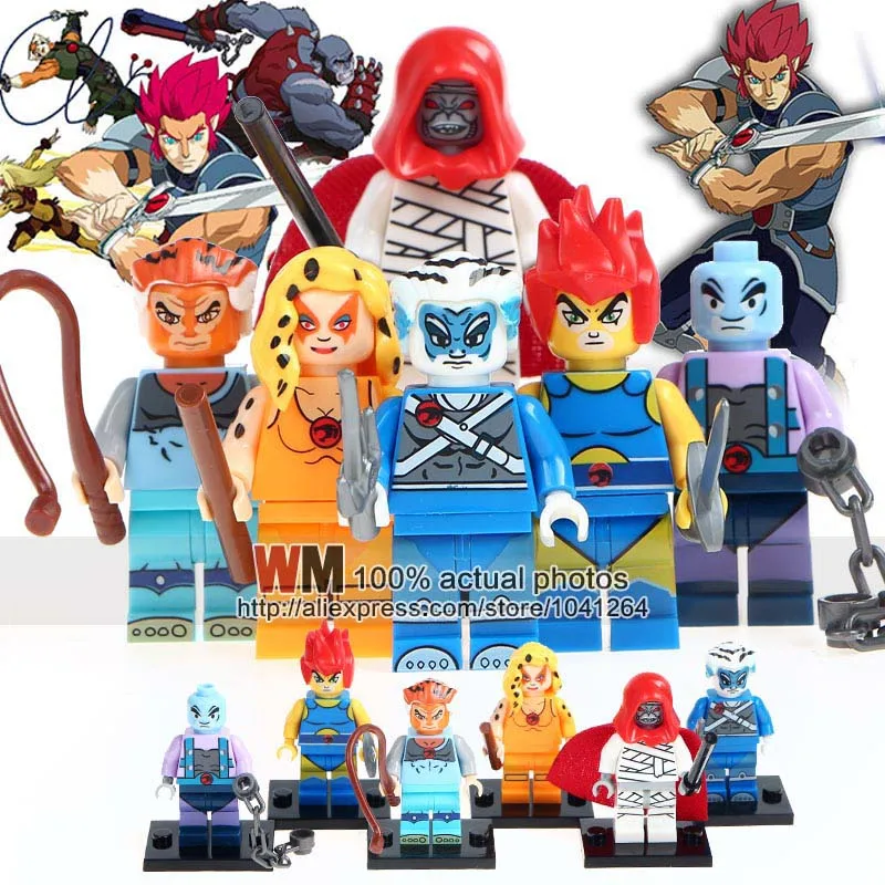 Строительные блоки 10 лотов Американский ТВ фильм Thundercats Бенгальская Cheetara Лев-о мумм-ра кирпичи пантро Детские Подарочные игрушки хобби
