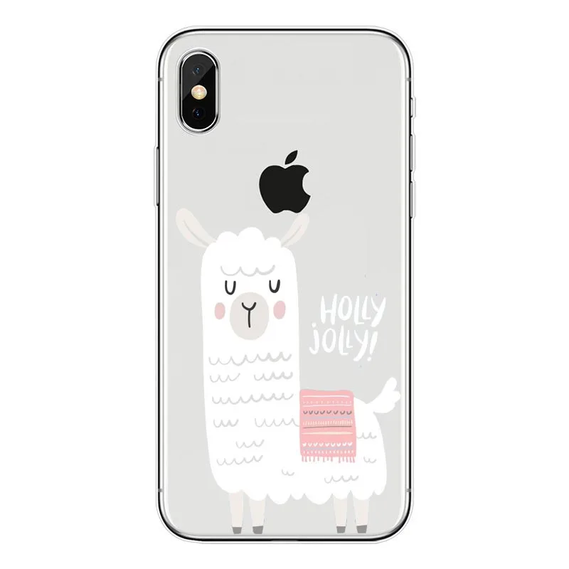 TPU Мягкий чехол для мобильного телефона из ТПУ с милой ламой и ламой для iphone X XS XR MAX 11 11Pro MAX 6 6s Plus 7 8 Plus X 5 5S - Цвет: TPU