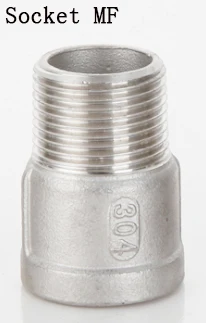 Socket MF 1/4 до 3/" SS304 нержавеющая сталь резьба Локоть крест ниппель пробка тройник крышка конец трубы фитинг ниппель - Цвет: Socket MF