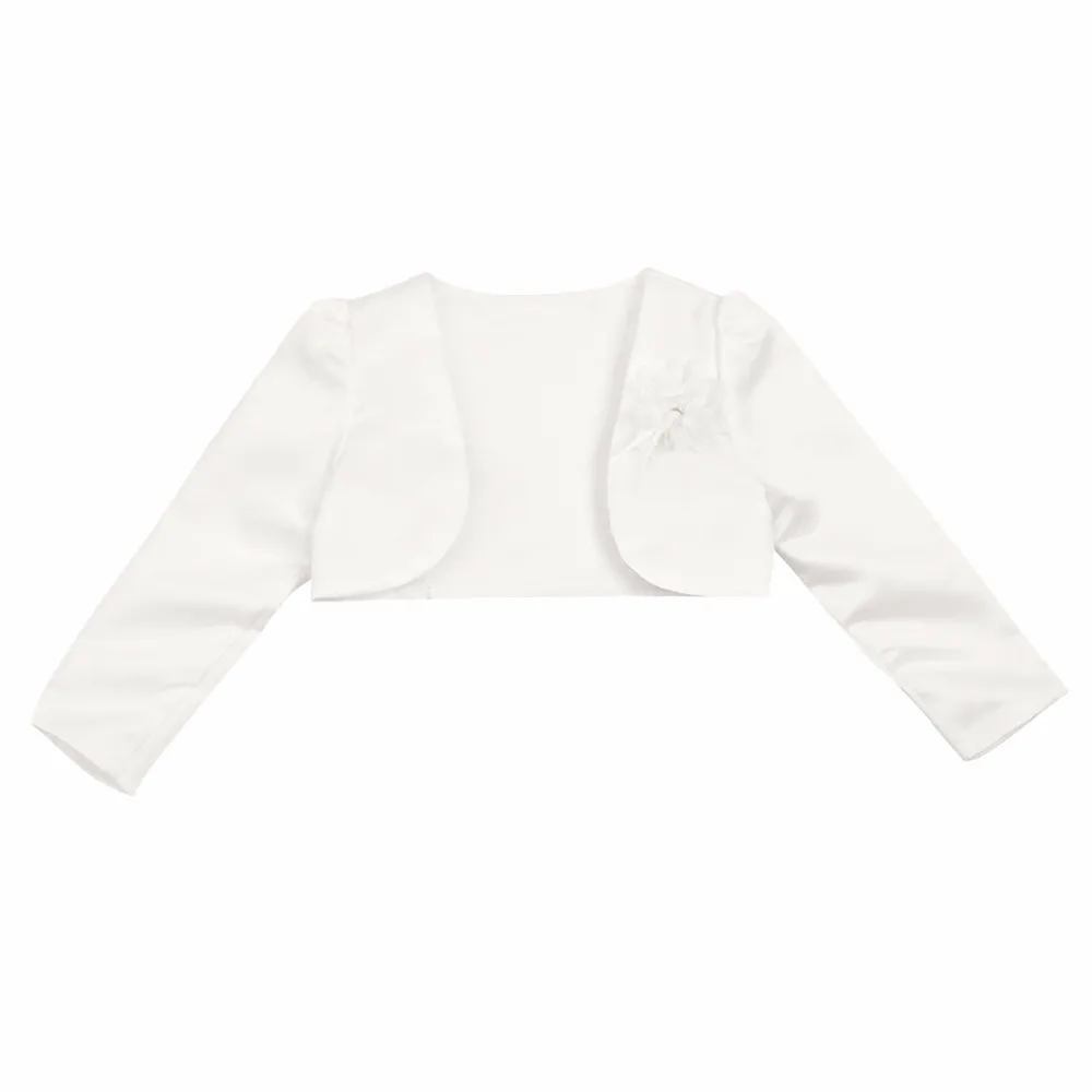 iEFiEL Fashion Kids Girls Long Sleeves Bolero Jacket Shrug Short Open Cardigan Sweater Dress Cover Up with 3D flower SZ 9 M-10 | Детская