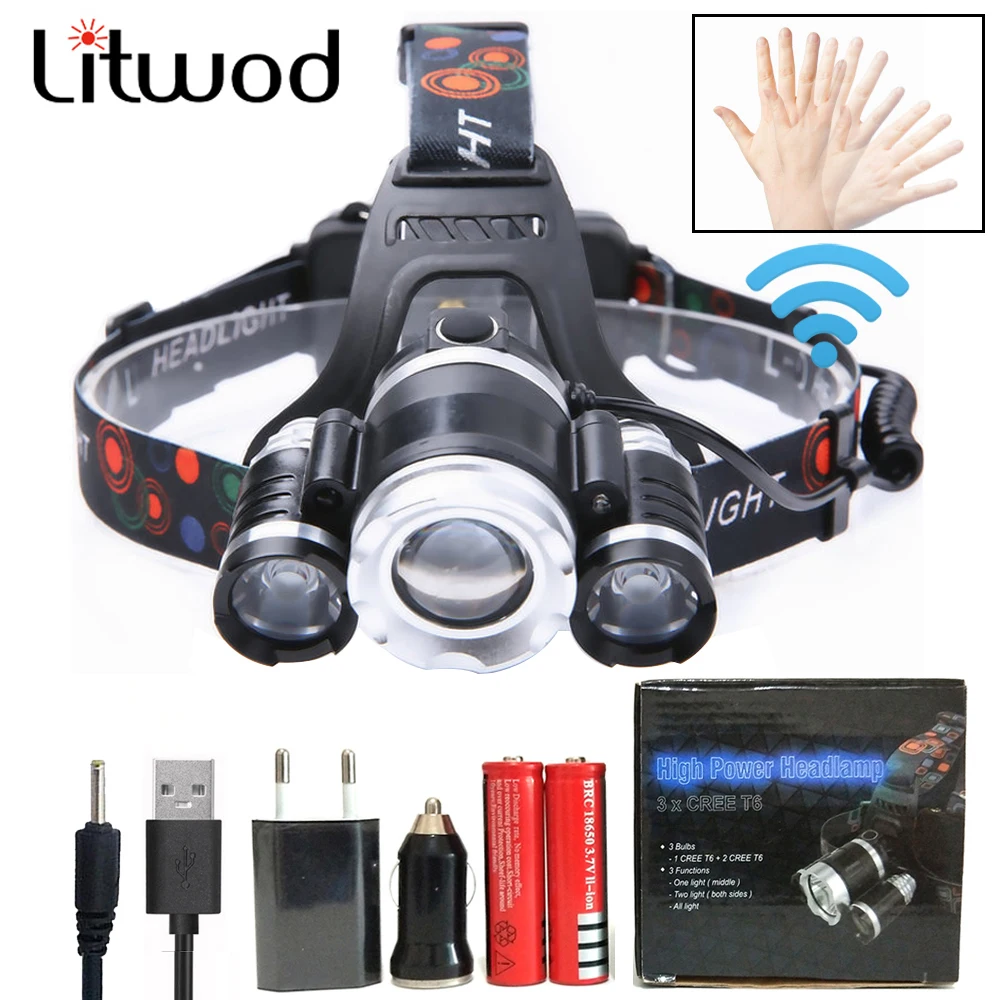 Litwod z20 3 шт. XML T6 датчик светодиодные фары головного света светильник