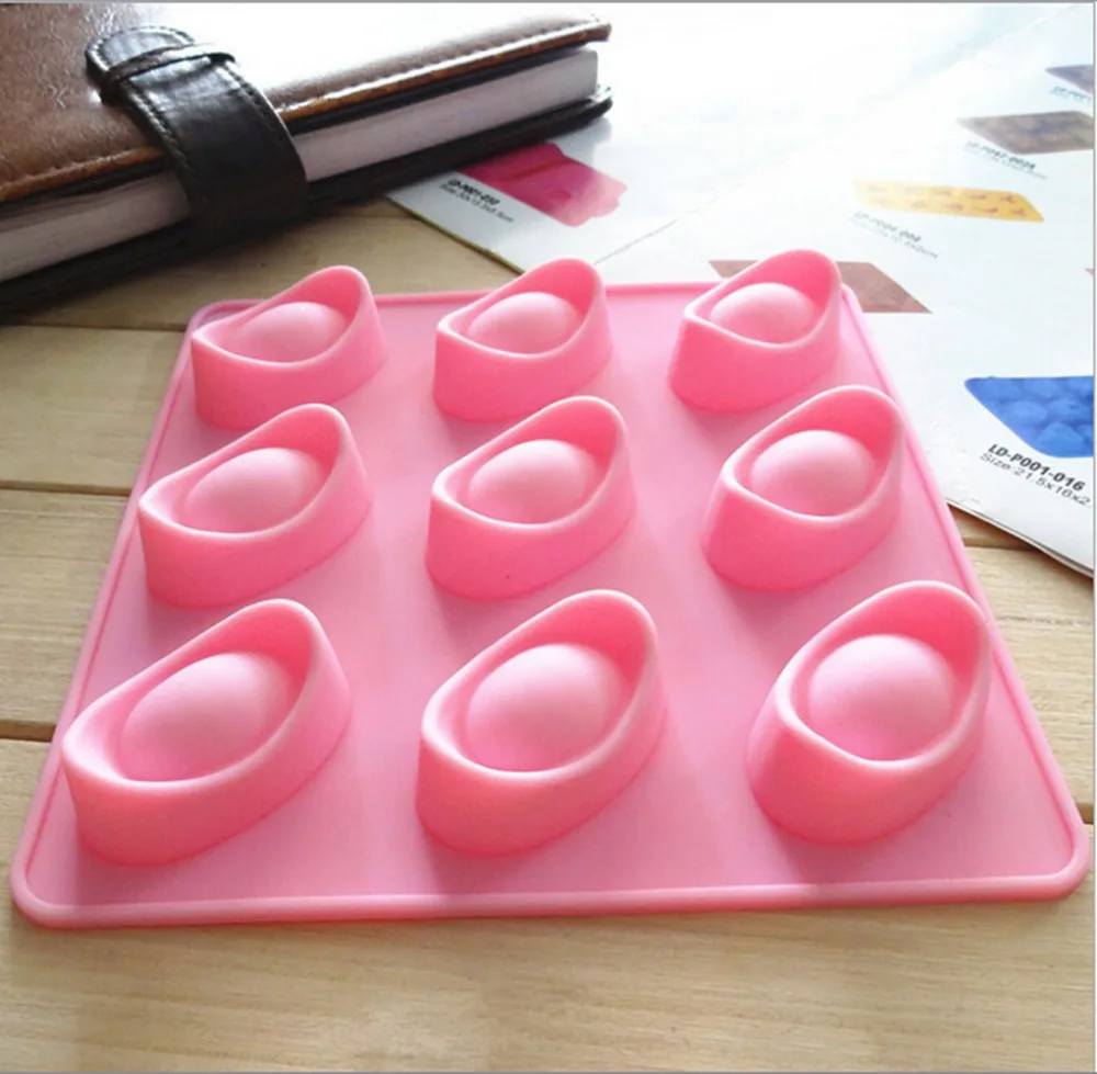 2019 горячая Распродажа золотой слиток в форме обуви 9 отверстий силиконовый торт