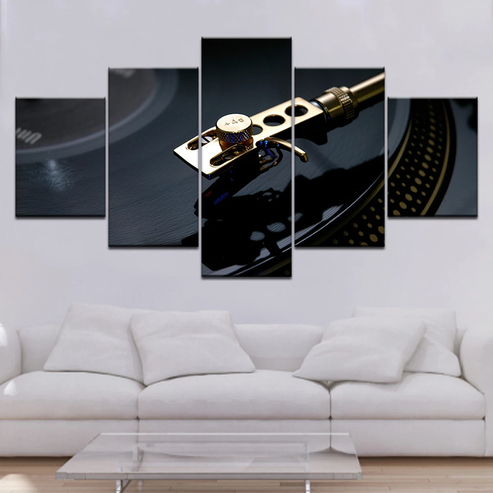 Vinyl Records Vintage 5 piece Wall Artwork Wallpapers modern Modular Poster art Canvas painting for Living Room Home Decor | Дом и сад