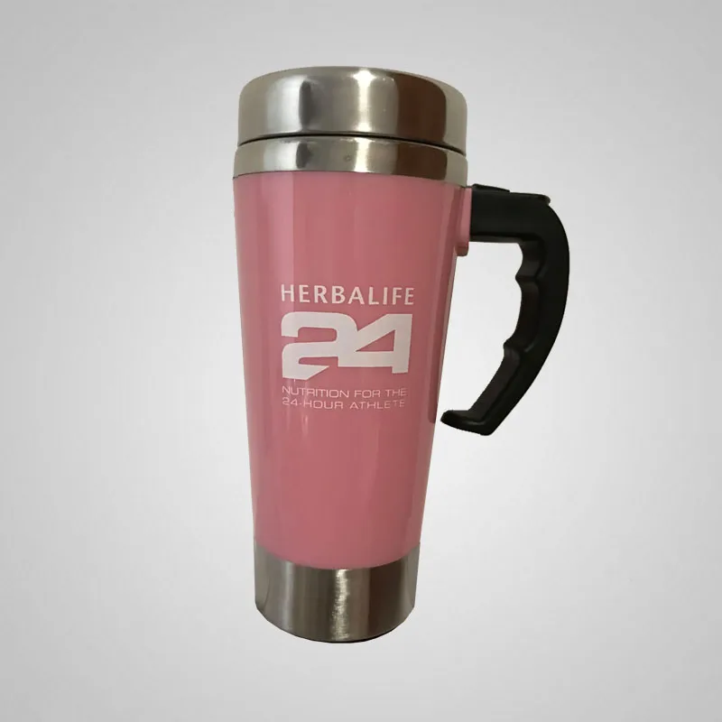 15 унций Herbalife 24 нержавеющая ленивая самоперемешивающаяся кружка автоматическая чашка для смешивания - Цвет: Розовый