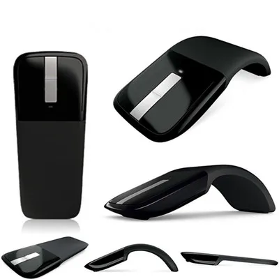 Черный Беспроводная мышь для microsoft Surface Arc 2,4 ГГц Складная сенсорная мышь Mause компьютерная игровая мышь Мыши для microsoft Surface PC - Цвет: Черный