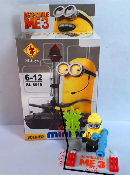 Building Block SL8919 Minion Despicable Me 3 Dave Stuart Chef Soldier Toy Action Figure toys for children | Игрушки и хобби