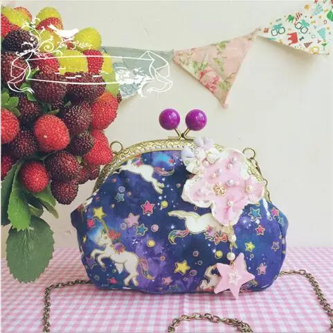 Style 2 Шоколадная женщина сладкий Единорог Лолита сумочка Kawaii бантом принцесса сумка ручной работы подарок - Цвет: Style 2