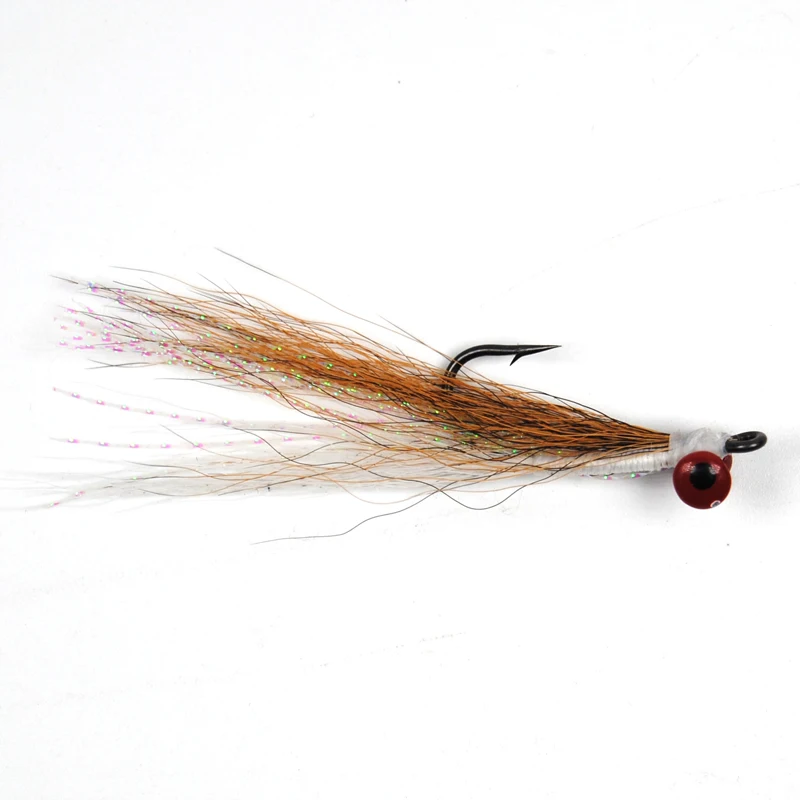 6 шт.#4 привести голову клоузера Минноу Bucktail соленой воды Рыбалка Fly обманщик мухи Шартрез/белый, шартрез/желтый, красный/белый