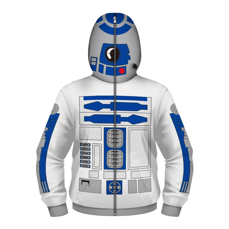 Детская толстовка Cosroad с капюшоном и 3D принтом Дарта Вейдера R2 D2| |