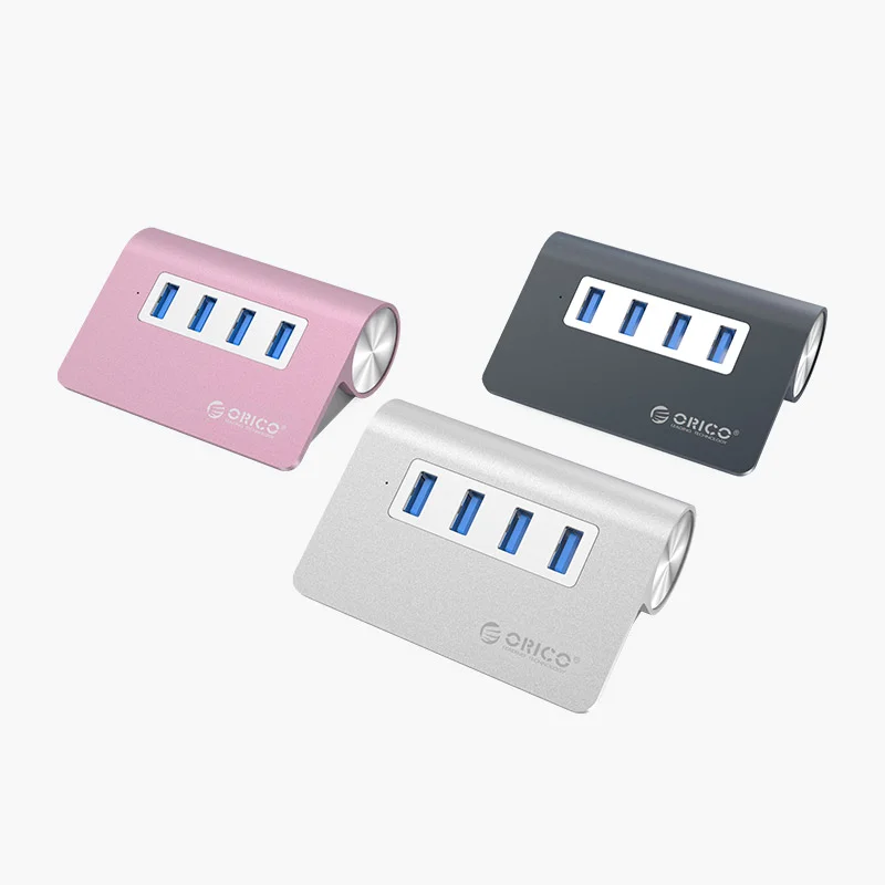 ORICO алюминиевый 4 порта USB 2.0 3.0 концентратор высокой Скорость мини Splitter Портативный хаб для портативных ПК компьютер с 1 м кабель для передачи данных