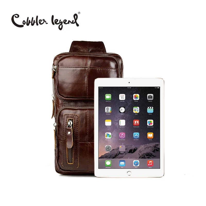 Cobbler Legend классический узор натуральная кожа мужская сумка через плечо грудь