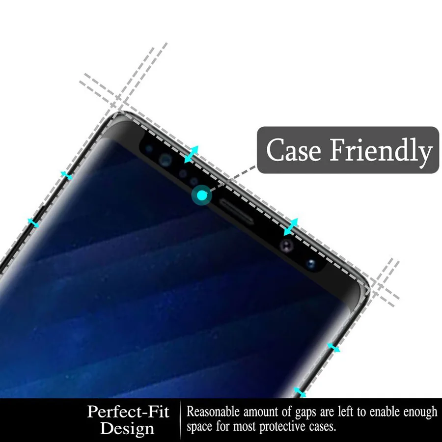GXE чехол Дружественный полный Клей закаленное стекло для Samsung Galaxy Note 8 S8 + Plus 3D