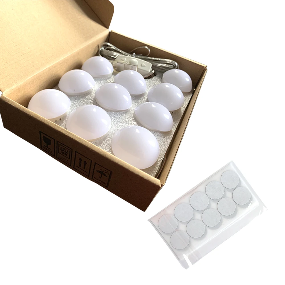 Светодиодная лампа косметическое зеркало для макияжа холодный свет набор