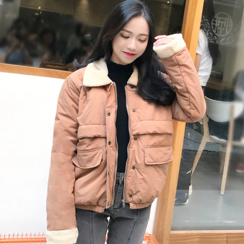 Высококачественные шерстяные женские парки с отложным воротником зимние