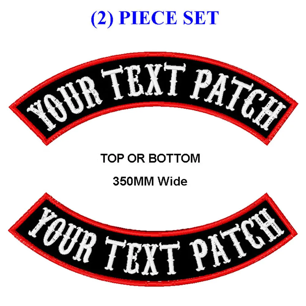 Байкерские нашивки mc rocker patches 350 мм с широкой верхней и нижней строчкой для одежды