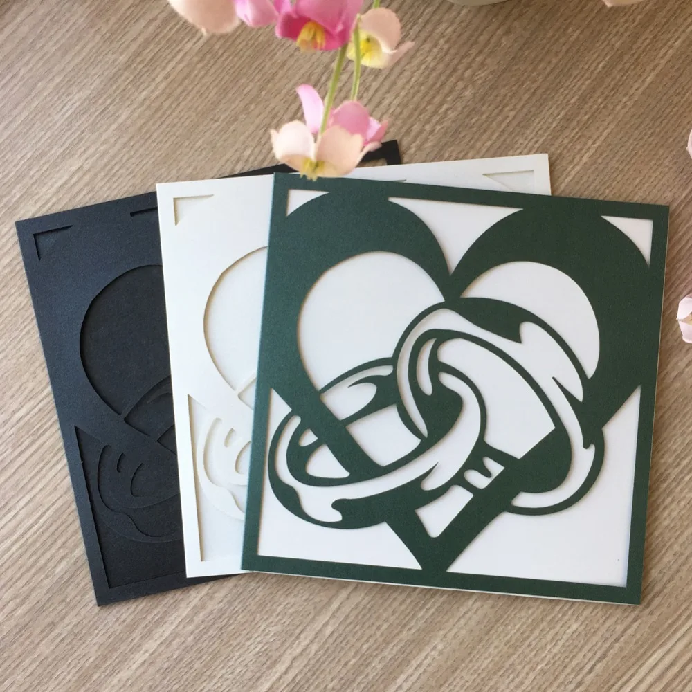 

20Pcs Laser Cut Heart Pattern Birthday Christening Easter Decoration Decoration Wedding Invitaiton Card Blessing greeting card