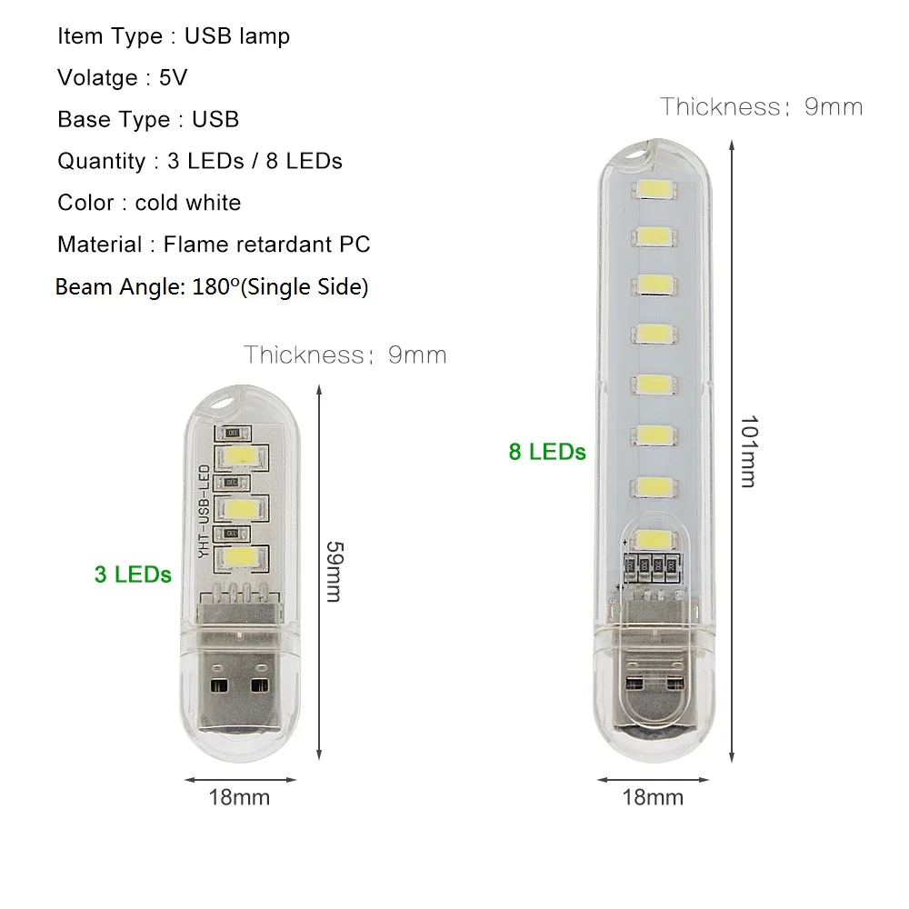 1 шт. Новый мини USB светодиодный лампа для чтения 3/8/12 Светодиодный s 5730 SMD