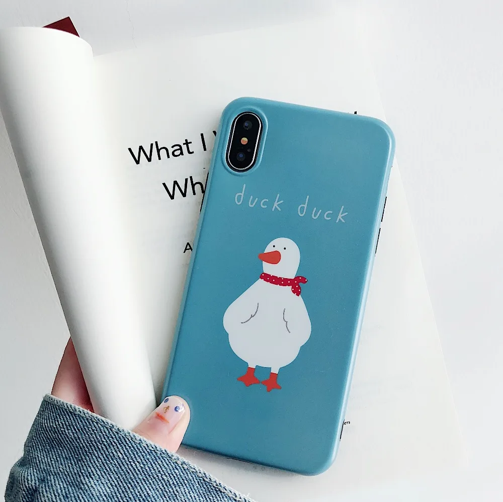 Hazy Beauty для чехла iPhone X XS XR MAX - роскошный мягкий чехол с узором в виде мультяшной утки для iPhone 6S 6 7plus 8 8plus.