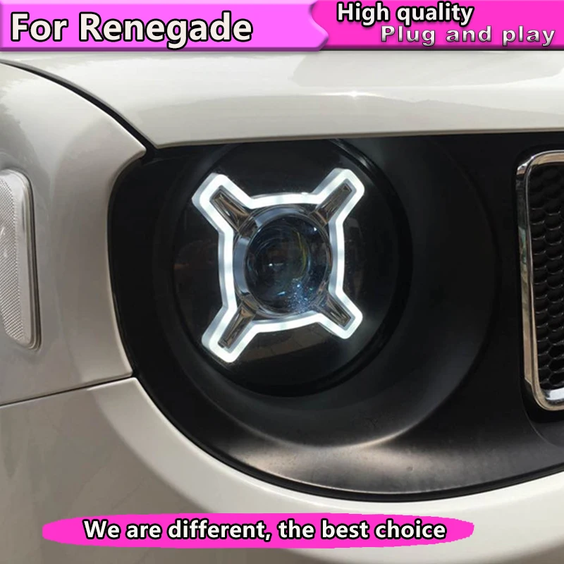 

Car Styling Headlight Assembly for JEEP Renegade headlight 2015 2016 2017 LED headlight H7 Xenon Lens with DRL