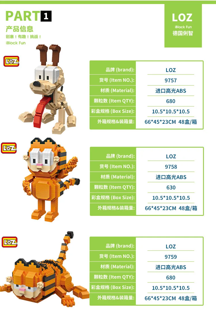 LOZ Diamant Blocs l'eduction Chien Chat Mignon de Bande Dessinee Animaux Jouets Pour Enfants строительные блоки фигурки