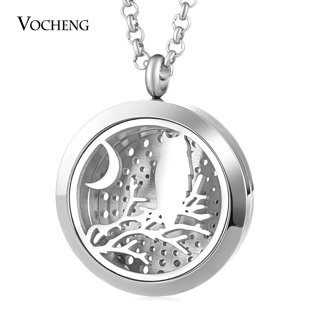 

10pcs/lot Perfume Diffuser Locket Necklace Halloween 316L Stainless Steel Pendant Magnetic 30mm without Felt Pad VA-741*10