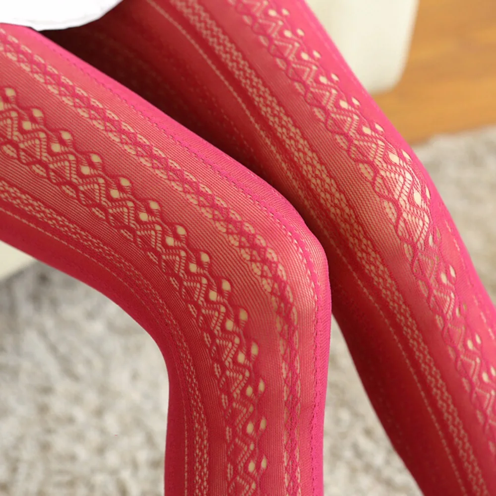 Модные зимние женские носки кружевные колготки с вертикальными полосками Лидер