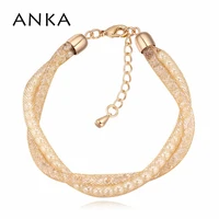 anka brand crystal style jewelry bracelets bangles for women gold color rhodium plated luxury charm bracelets 123039