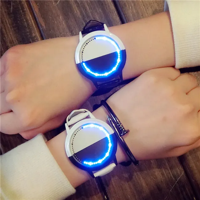 Сенсорный экран минималистский Smart LED Watch кожа нормальная Водонепроницаемый