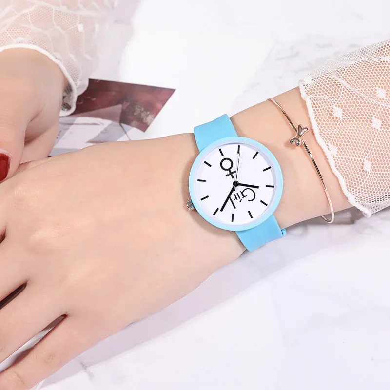 white blue JBRL Модные Наручные детские часики детские кожаные кварцевые часы браслет Наручные часы подарок для девочек мальчиков детские часы Relogio Infantil - Цвет: white blue
