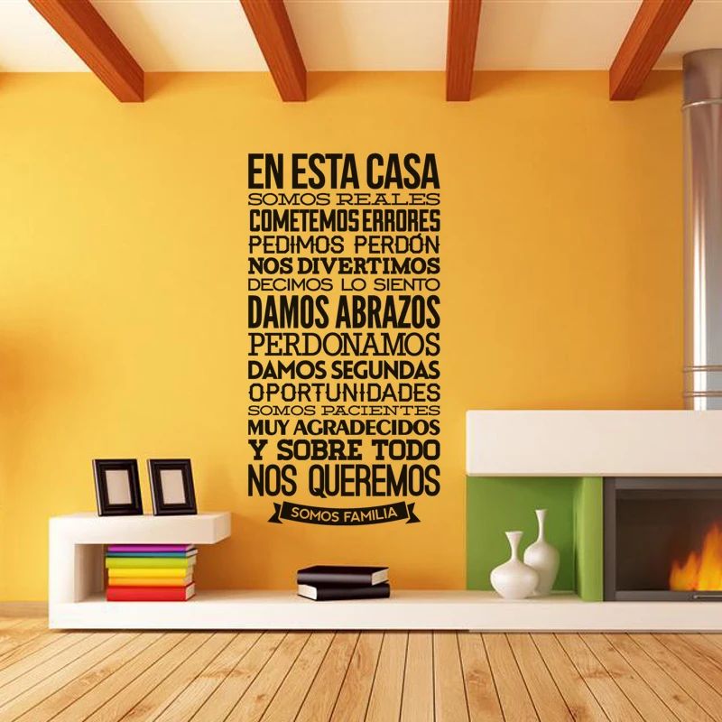 Vinilos Adhesivos Citas Famosas En Esta Casa Pegatina De Pared украшение дома для гостиной|Наклейки на стену|
