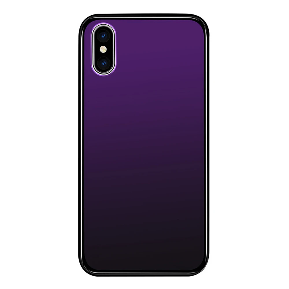 Закаленное стекло чехол для iPhone 7 8 X XS XR 6 6 S плюс градиент Цвет Blue Ray Аврора кожи задняя крышка для iPhone XS Max XR чехол