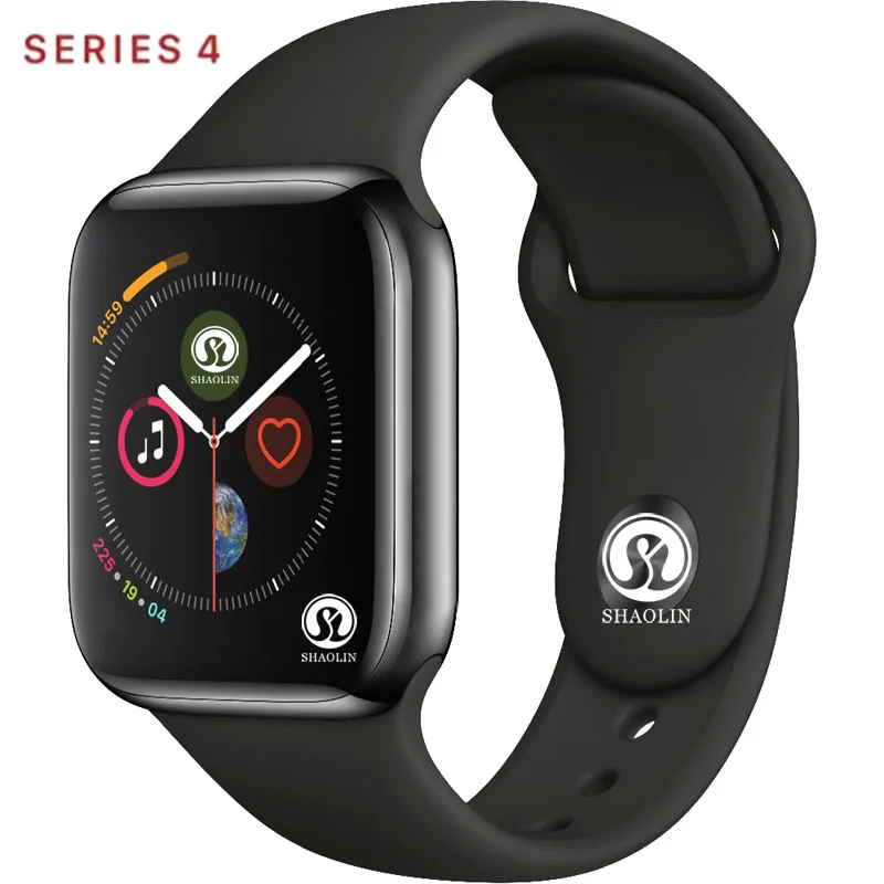 50% off Smart Watch Series 4 смарт-чехол для apple 5 6 7 iPhone Android смартфон монитор сердечного ритма, педометр(красная кнопка - Цвет: Black