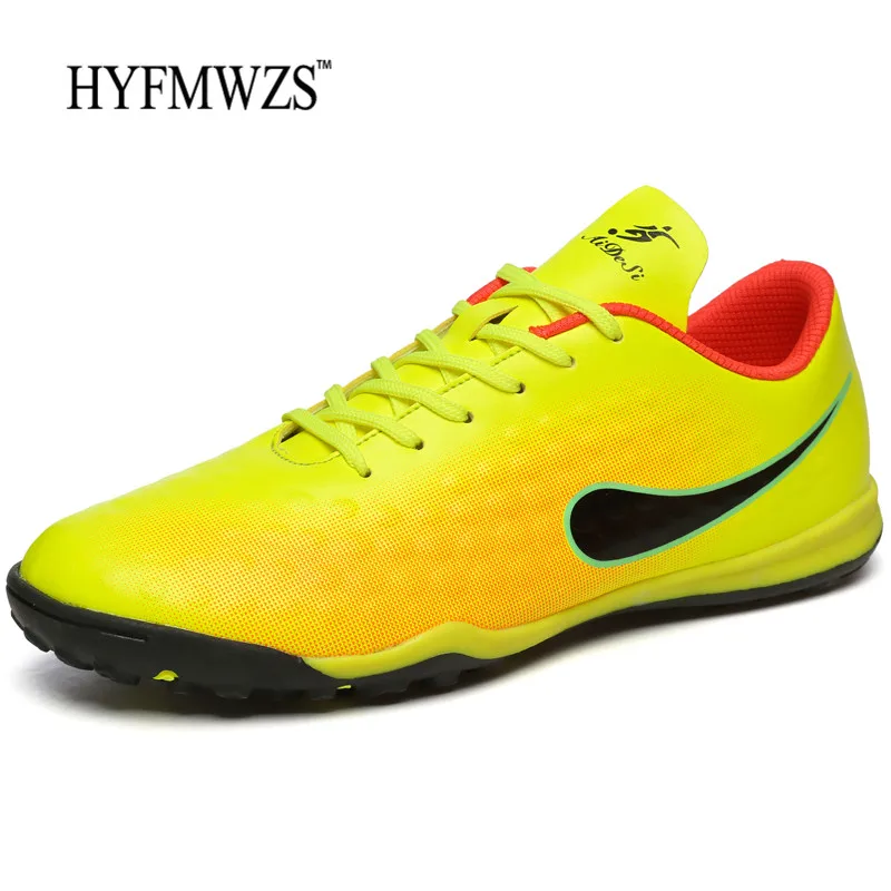 HYFMWZS детские футбольные бутсы Superfly FG футбольные бутсы Мужская Спортивная обувь для улицы противоскользящие TF Chuteira Futebol - Цвет: Yellow TF