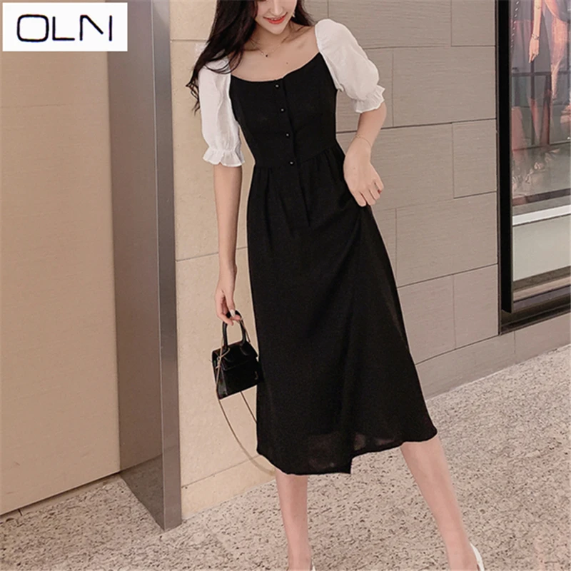 Платье OLN Корейская версия летнее платье vestidos Новое поступление Гонконгский