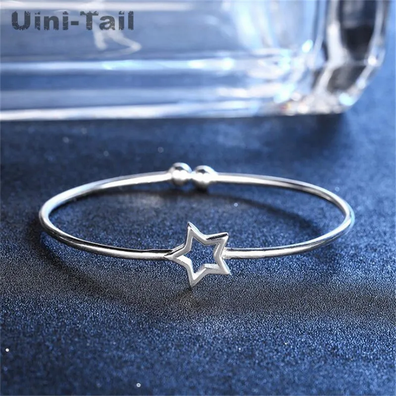 Uini-Tail hot new 925 Tibetan silver small fresh five-pointed star bracelet women fashion cute smooth wholesale | Украшения и